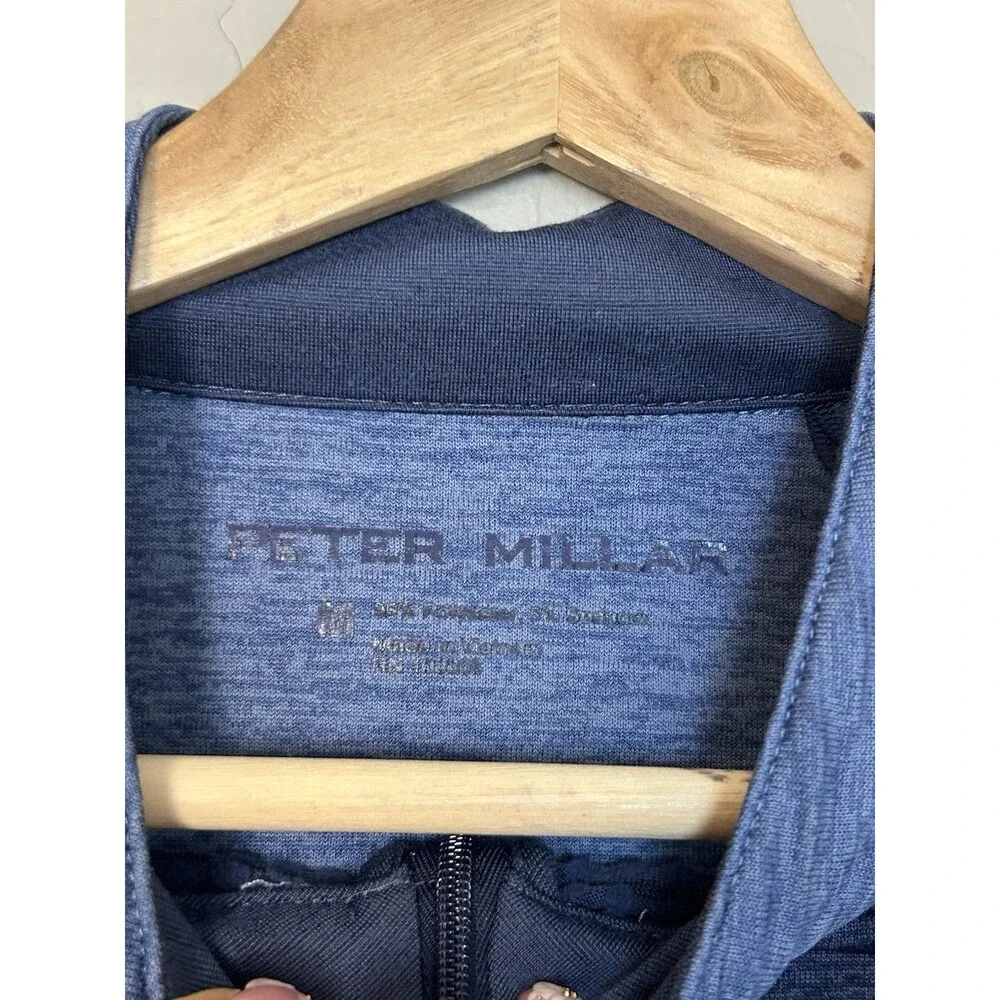 Peter Millar Pullover Extra Large Blue 1/4 Zip Waffle Grid Fleece Golf Stretch